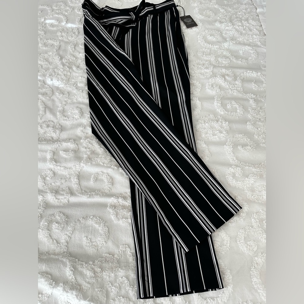 Vince Camuto Women’s Black and White Striped Dress Pants Size 12